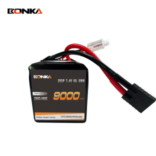 BONKA 9000mAh 200C 2S5P 7.4V Drag Pack for RC Car